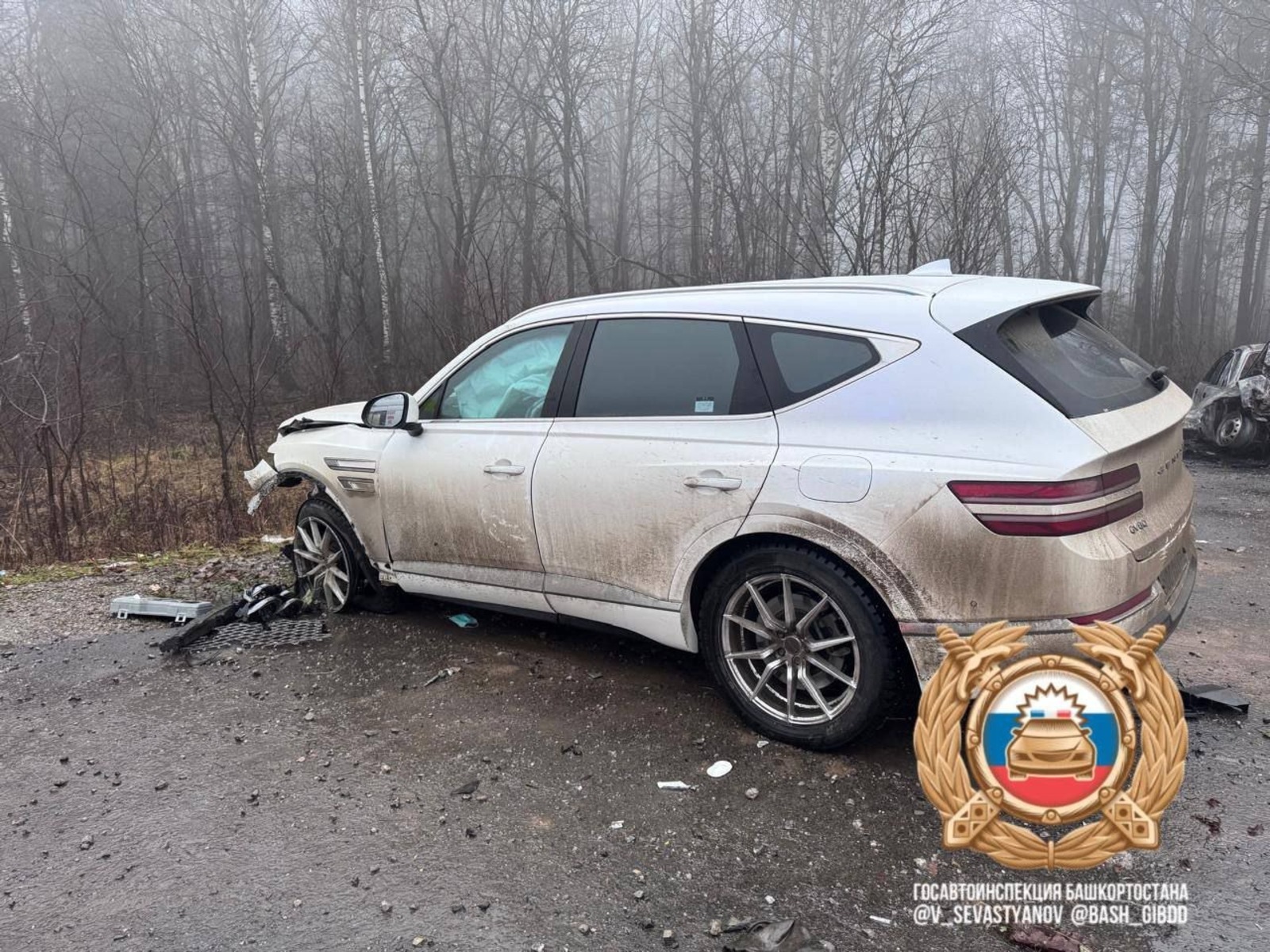 Автомобиль «Шевроле» сгорел после столкновения в Башкирии